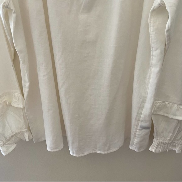 New Paige Tailynn White Long Sleeve Peasent Style Boho Blouse Size Large - Picture 6 of 16